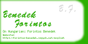 benedek forintos business card